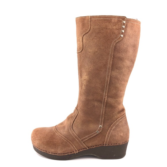 Dansko Crepe Brown Leather Tall Boots
